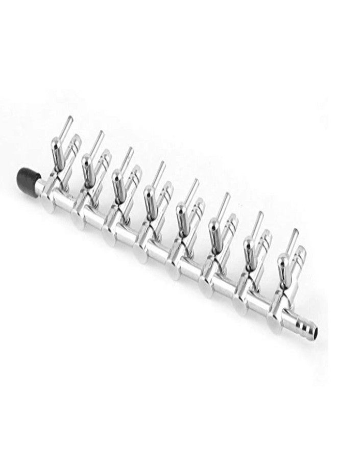 bnafes صمام تحكم بمضخة هواء ثماني الاتجاهات لحوض أسماك bnafes، لون فضي - Image 2